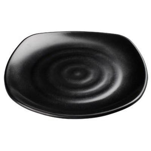 Winco WDM013-303 Rika Melamine Square Plate, Black, 10-3/4"