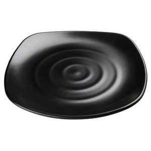 Winco WDM013-304 Rika Melamine Square Plate, Black, 11"3/4"