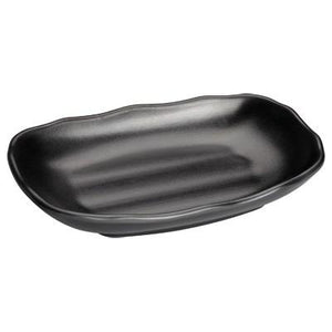 Winco WDM018-301 Hiroto Melamine Rectangular Plate, Black, 7-3/4"