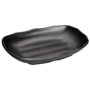 Winco WDM018-302 Hiroto Melamine Rectangular Plate, Black, 8-3/4"