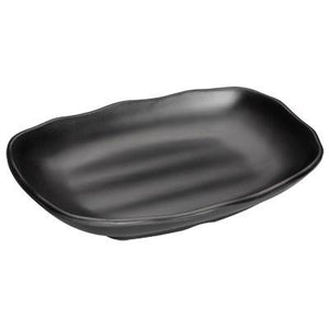 Winco WDM018-303 Hiroto Melamine Rectangular Plate, Black, 10"