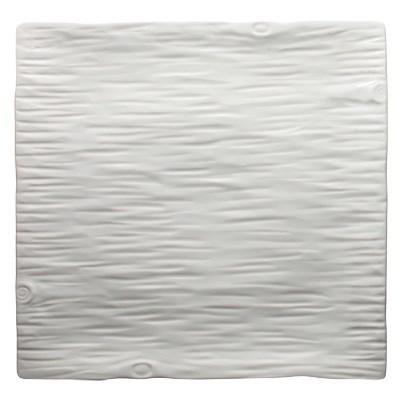Winco WDP002-206 Dalmata Porcelain Square Platter, Creamy White, 12"