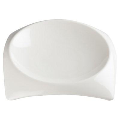 Winco WDP005-102 Carzola Porcelain Square Deep Bowl, Bright White, 7-3/4"
