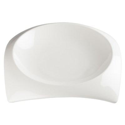Winco WDP005-103 Carzola Porcelain Square Deep Bowl, Bright White, 10"