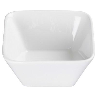 Winco WDP008-102 Laurets Porcelain Square Bowl, Bright White, 6-1/4"