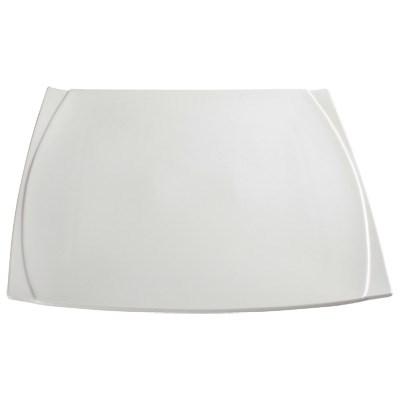 Winco WDP009-103 Bettini Porcelain Square Plate, Bright White, 14"