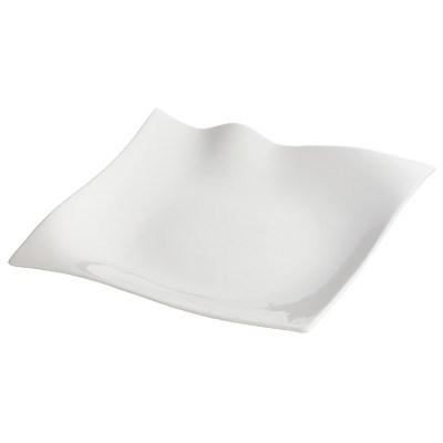 Winco WDP010-101 Falette Porcelain Square Plate, Bright White, 9"
