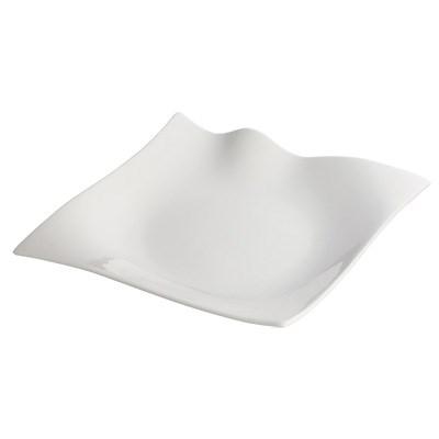Winco WDP010-102 Falette Porcelain Square Plate, Bright White, 10"