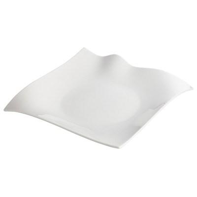 Winco WDP010-103 Falette Porcelain Square Plate, Bright White, 12"