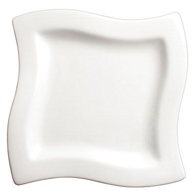 Winco WDP011-101 Cramont Porcelain Square Plate, Bright White, 6"