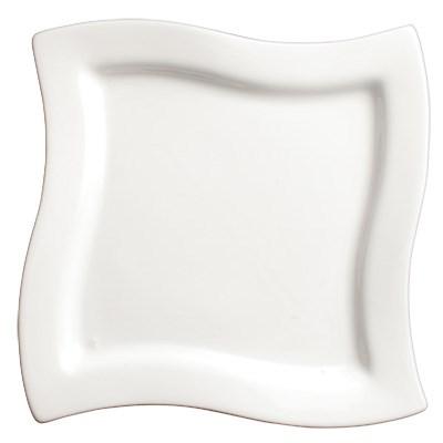 Winco WDP011-102 Cramont Porcelain Square Plate, Bright White, 7-1/2"