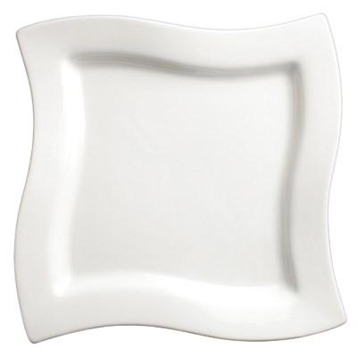 Winco WDP011-103 Cramont Porcelain Square Plate, Bright White, 9-1/4"