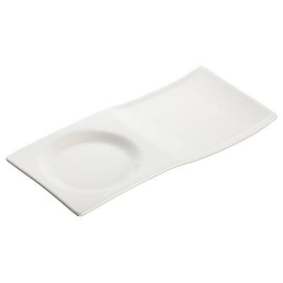 Winco WDP012-101 Tenora Porcelain Tray, Bright White, 8"