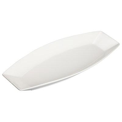 Winco WDP017-110 Loures 15-1/4" X 6"1/2" Porcelain Oblong Plate, Bright White
