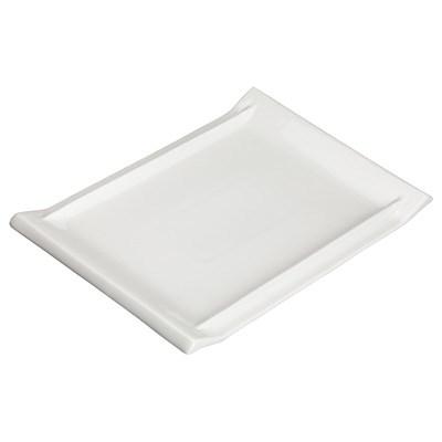 Winco WDP017-114 Tallaro Porcelain Rectangular Platter, Bright White, 15-5/8"