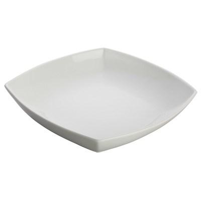 Winco WDP019-101 Sefton 10” Porcelain Square Dish, Bright White