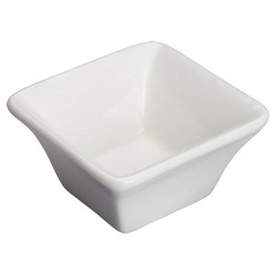 Winco WDP021-104 Mescalore 2-1/2" Porcelain Square Mini Bowl, Bright White