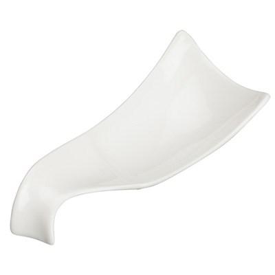 Winco WDP021-112 Mescalore Porcelain Long Plate, Bright White, 8-1/8"