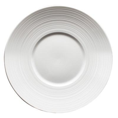 Winco WDP022-108 Zendo Porcelain Round Plate, Bright White, 10" Dia