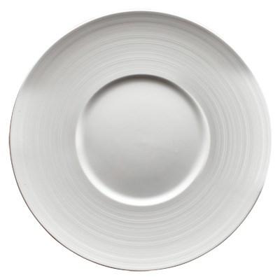 Winco WDP022-109 Zendo Porcelain Round Plate, Bright White, 11-1/8" Dia