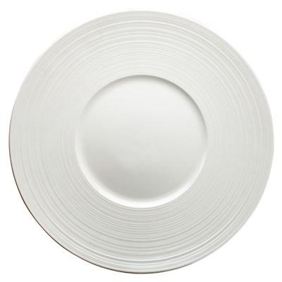 Winco WDP022-110 Zendo Porcelain Round Plate, Bright White, 12-1/8" Dia