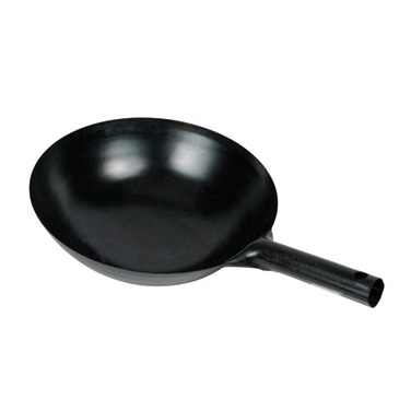 Winco WOK-36 Japanese Wok, 16" dia., round, 1.2 mm thickness, with one integral handle, welded joints, carbon steel, black