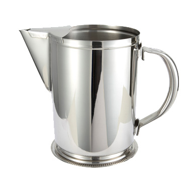 Winco WPG-64 Water Pitcher, 64 oz., with ice guard, stainless steel, mirror finish