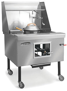 Imperial ICRA-1 Wok Range, gas, 36", (1) burner, water cooled top, built-in drain system, Chinese swing faucet, 110,000 BTU, NSF