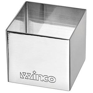 Winco SPM-22S Square Pastry Mold, 2" x 2" x 2", Stainless Steel
