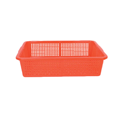 Thunder Group PLFB002 Perforated Rectangular Red or Blue Basket 19.75" x 15.5"