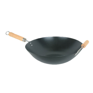Thunder Group TF001 12" Non-Stick Carbon Steel Wok w/ Wood Handle