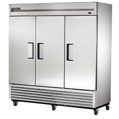 True T-72F-HC Three-Section Reach-in Freezer with (3) Stainless Steel Doors