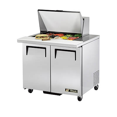 Mega Top Sandwich/Salad Prep Unit, Two Section, with Stainless Steel Cover