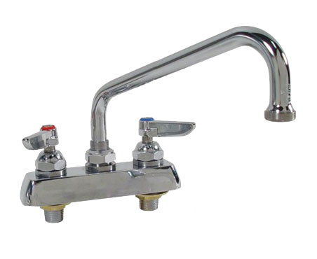 T&S B-1113  Deck Mount Faucet with 12" Swing Nozzle, 4" Centers