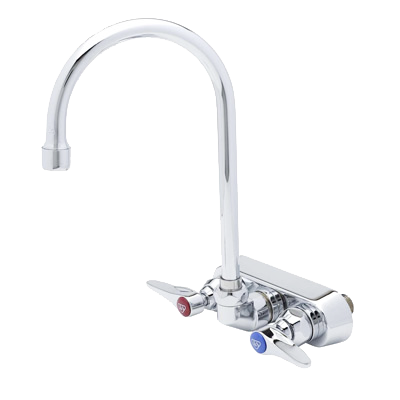 T&S B-1145 Wall-Mounted Faucet, with 10 11/16" Gooseneck Swivel Nozzle