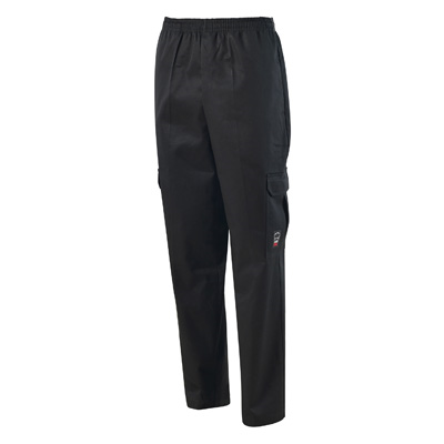 Winco UNF-11KXS Cargo Chef Pants, Straight Leg, with Elastic Waistband, Extra Small