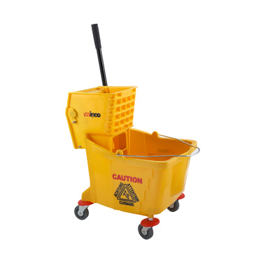 Winco MPB-36 Mop Bucket with Side Wringer, 36 Qt. Yellow