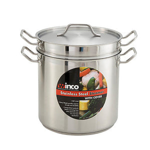 Winco SSDB-12S Stainless Steel Steamer/ Pasta Cooker 12qt